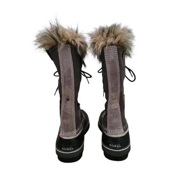 Sorel Joan of Arctic Suede Waterproof Snow Winter Lace Up Boots Gray 9 Worn Once - Picture 4 of 5